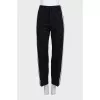 Black wide-leg trousers with stripes