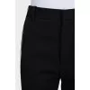 Black wide-leg trousers with stripes