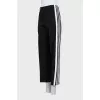 Black wide-leg trousers with stripes