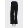 Black wide-leg trousers with stripes
