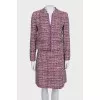 Purple tweed suit with a check print
