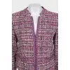 Purple tweed suit with a check print