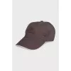 Men's brown cap with branded embroidery