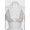 Top decorated with rhinestones