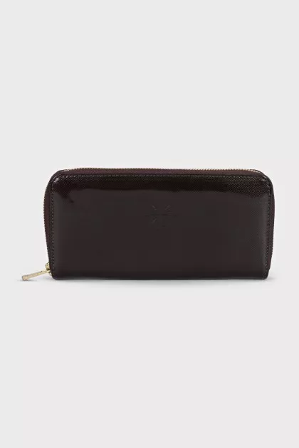 Dark brown embossed wallet