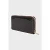 Dark brown embossed wallet