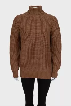 Brown cashmere sweater with tag