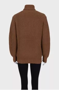 Brown cashmere sweater with tag