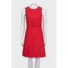Red dress with a belt