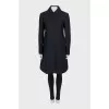 Black single-breasted wool coat