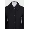 Black single-breasted wool coat