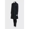 Black single-breasted wool coat