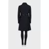 Black single-breasted wool coat