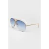Sunglasses Aviators with a mobile nose bridge