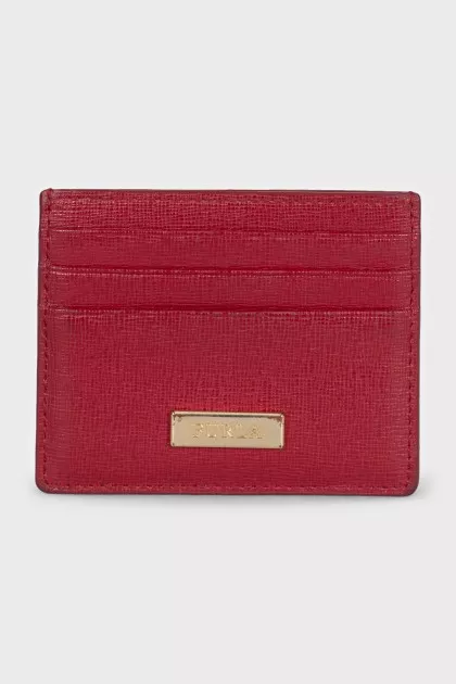 Leather cardholder with logo