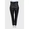 High-waisted leather pants