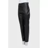 High-waisted leather pants