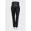 High-waisted leather pants