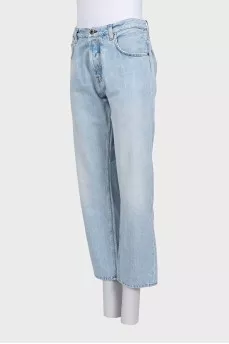 Low-rise straight jeans with logo