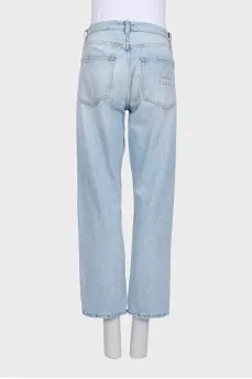 Low-rise straight jeans with logo
