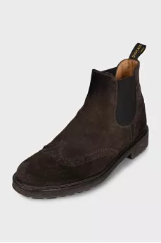 Мужские ботинки из коричневой замши