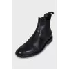 Men's black leather boots