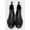 Men's black leather boots