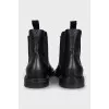 Men's black leather boots