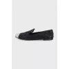 Suede ballet flats decorated with rhinestones