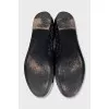 Suede ballet flats decorated with rhinestones