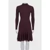Burgundy-colored fitted dress