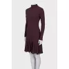 Burgundy-colored fitted dress