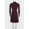 Burgundy-colored fitted dress