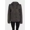 Straight-cut jacket with buttons and snaps