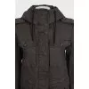Straight-cut jacket with buttons and snaps
