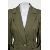 Green fitted jacket with a button