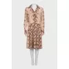 Fitted dress with animal print