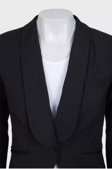 Cropped striped jacket with a button