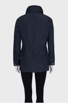 Blue jacket with a hidden hood