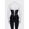 Velvet corset top with rhinestones