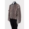 Bomber jacket with voluminous printed sleeves