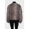 Bomber jacket with voluminous printed sleeves