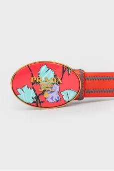 Coral belt with oval buckle