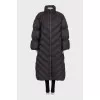 Brown down jacket with voluminous sleeves