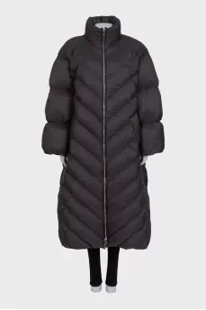 Brown down jacket with voluminous sleeves