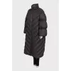 Brown down jacket with voluminous sleeves
