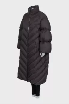 Brown down jacket with voluminous sleeves