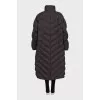 Brown down jacket with voluminous sleeves