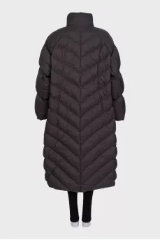 Brown down jacket with voluminous sleeves