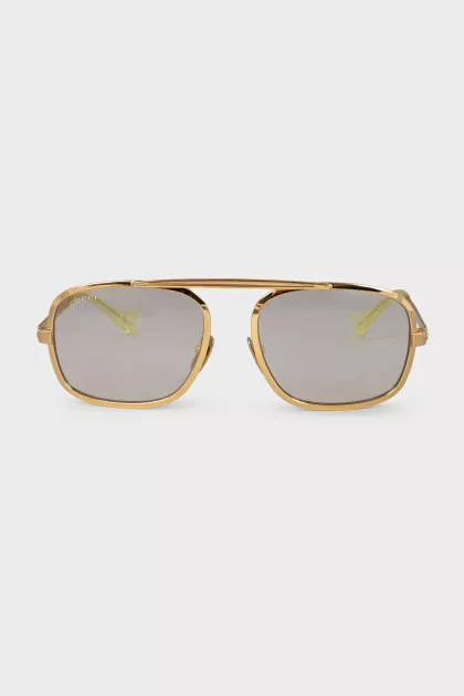 Gold-colored aviator sunglasses